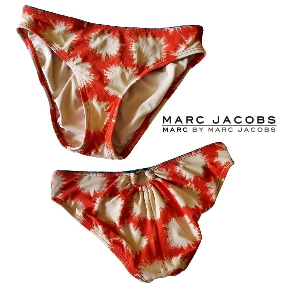 Marc by Marc Jacobs Swim Bottom Sexy Back Ring gathered Abstract Floral Size XS